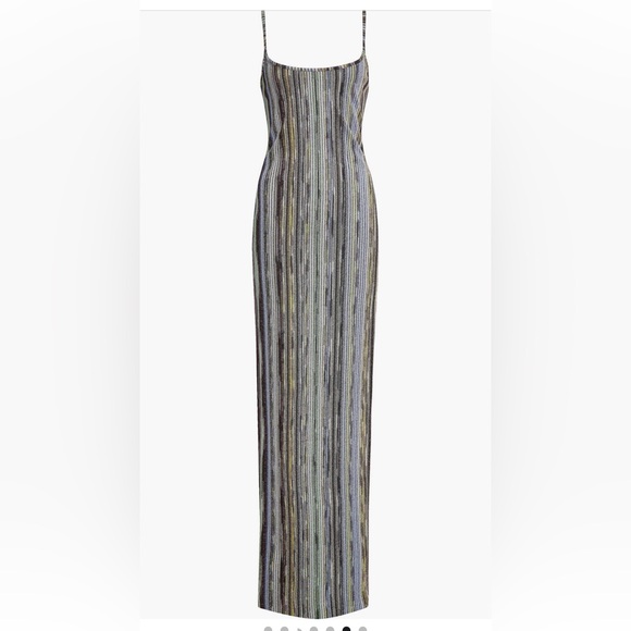 Missoni Long Maxi dress Space Dye Metallic stripe Gown New Size 38 Italy, US 2 - Picture 5 of 12